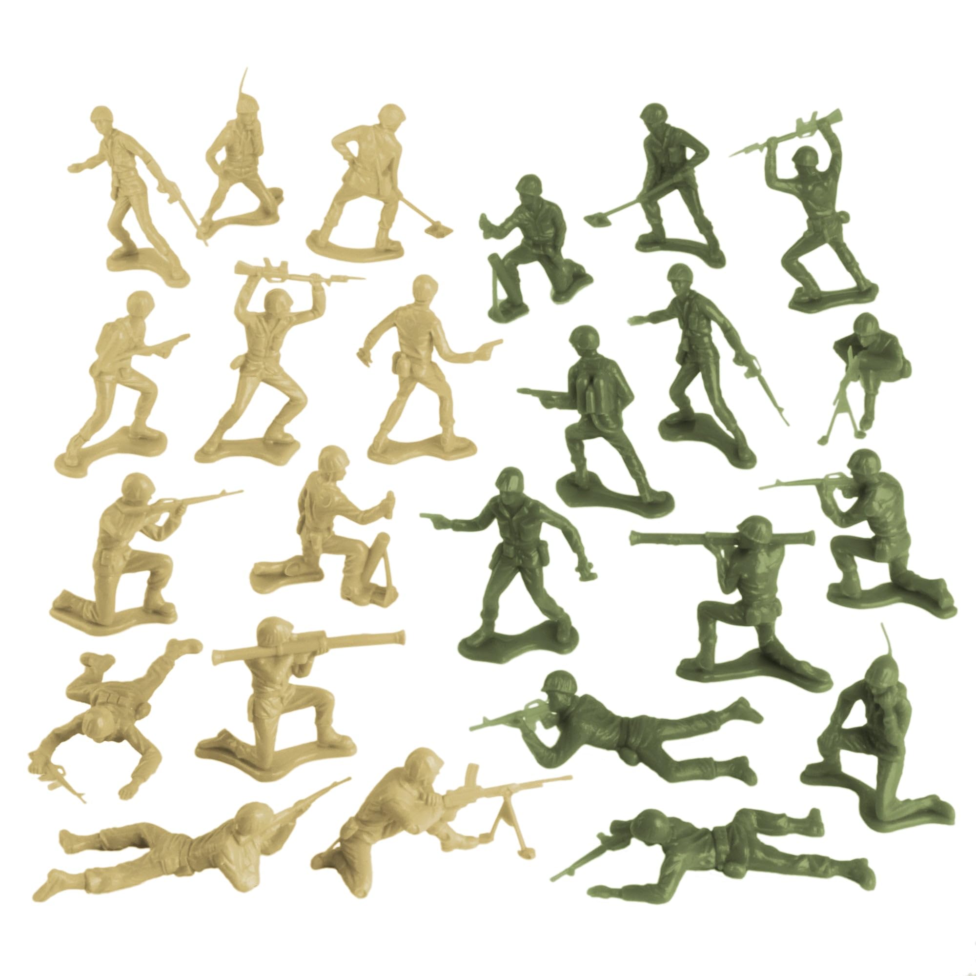 Tim Mee Combat Convoy 64pc Playset - 64pc OD Green vs. Tan